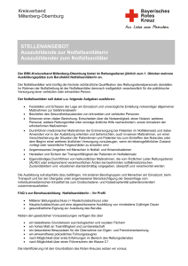 STELLENANGEBOT Auszubildende zur Notfallsanitäterin