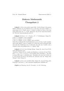 Diskrete Mathematik ¨Ubungsblatt 2