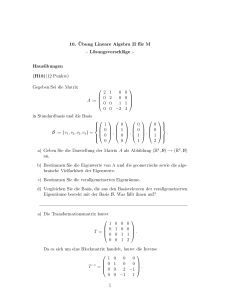 10. Übung Lineare Algebra II für M Lösungsvorschläge Hausübungen