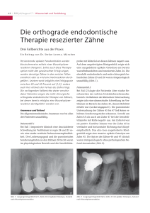Die orthograde endodontische Therapie resezierter Zähne