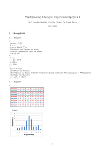 Musterlösung¨Ubungen Experimentalphysik 1