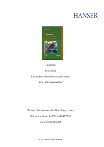 Leseprobe Erich Stein Taschenbuch Rechnernetze und Internet ISBN