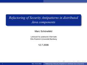 Refactoring of Security Antipatterns in distributed Java components