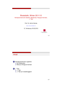 Biostatistik, Winter 2011/12 - Nichtparametrische - staff.uni