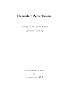 Elementare Zahlentheorie