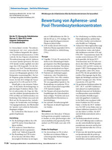 Bewertung von Apherese- und Pool