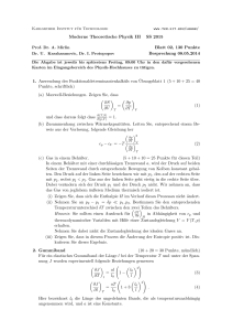 Moderne Theoretische Physik III SS 2015 Blatt 02, 130 Punkte