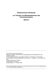 Multizentrische Pilotstudie zur Therapie von Medulloblastomen des