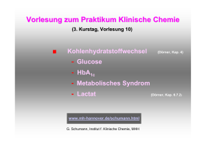 Vorlesung zum Praktikum Klinische Chemie