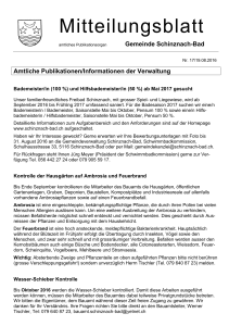 Mitteilungsblatt - Gemeinde Schinznach-Bad