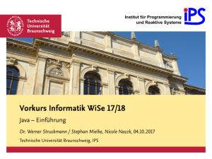 Vorkurs Informatik WiSe 17/18 - Java – Einführung