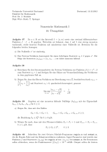Numerische Mathematik I 10. ¨Ubungsblatt