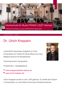Dr. Ulrich Kreppein - Hochschule für Musik FRANZ LISZT Weimar