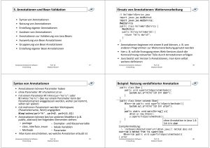 Weiterverarbeitung Syntax von Annotationen Beispiel