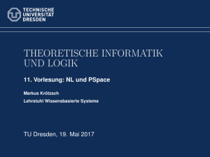 Theoretische Informatik und Logik - 11. Vorlesung: NL