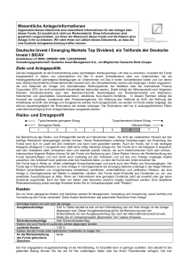 Wesentliche Anlegerinformationen Deutsche Invest I