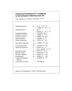 Fundamental-Konstanten der Atomphysik im