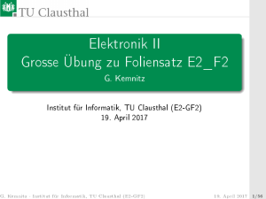 Elektronik II Grosse Übung zu Foliensatz E2_F2