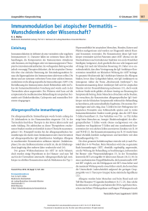 Immunmodulation bei atopischer Dermatitis â Wunschdenken oder