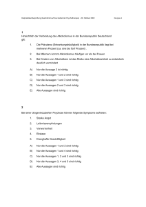 Hinsichtlich der Verbreitung des Alkoholismus in der