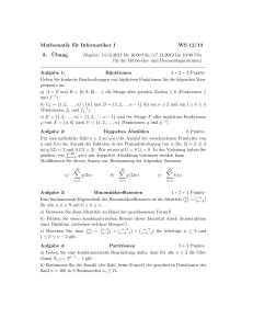 Mathematik für Informatiker I WS 12/13 8. ¨Ubung