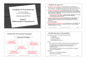 Grundlagen der Programmierung Kapitel 8: Objektorientierter