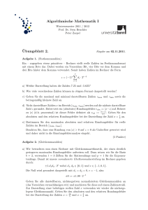 Algorithmische Mathematik I ¨Ubungsblatt 2.