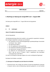 BKK-Aktuell 5. Nachtrag zur Satzung der energie