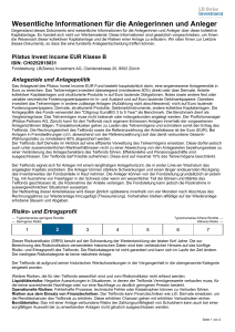 Wesentliche Informationen für die Anlegerinnen