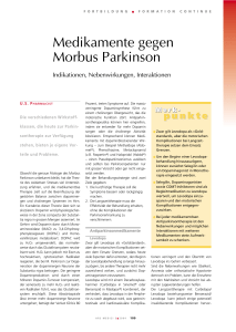 Medikamente gegen Morbus Parkinson