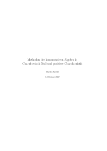 Methoden der kommutativen Algebra in Charakteristik Null und