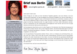 Brief aus Berlin - Brigitte Zypries