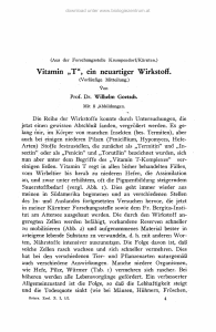 Vitamin „T", ein neuartiger Wirkstoff.