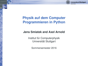 Physik auf dem Computer Programmieren in Python