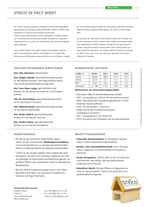 STEICO SE FACT SHEET