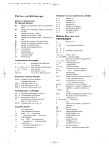 Zeichen und Abkürzungen Weitere Zeichen und Abkürzungen