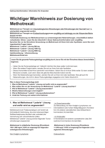 Methotrexat “Lederle“ Lösung 500 mg, 1000 mg, 5000