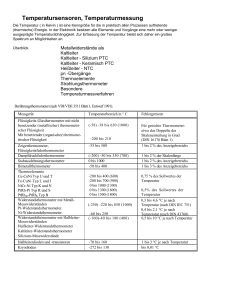 Temperatursensoren, Temperaturmessung