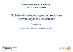 Globale Klimaänderungen und regionale Auswirkungen in