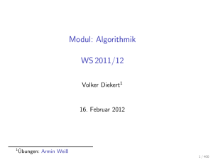 Modul: Algorithmik WS2011/12
