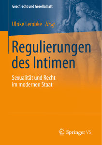 Ulrike Lembke Hrsg. Sexualität und Recht im modernen Staat
