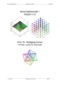 Skript Mathematik 1 WS2011/12 Prof. Dr. Wolfgang Konen