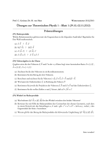 Übungen zur Theoretischen Physik 1 – Blatt 1 (29.10.