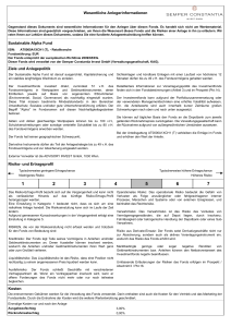 Wesentliche Anlegerinformationen Sustainable Alpha Fund Ziele