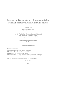 Beiträge zur Beugungstheorie elektromagnetischer