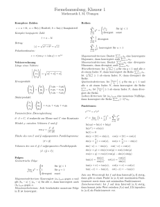 Formelsammlung, Klausur 1
