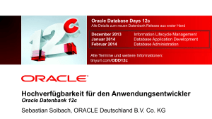 Oracle 12c Hochverfügbarkeit für den Anwendungsentwickler