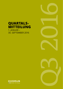 quartals mitteilung - Chorus Clean Energy AG