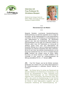 Interview mit Frau Professor Dr. Christiane Woopen
