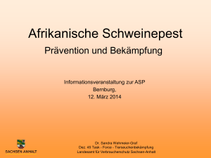 Afrikanische Schweinepest - Landesamt für Verbraucherschutz